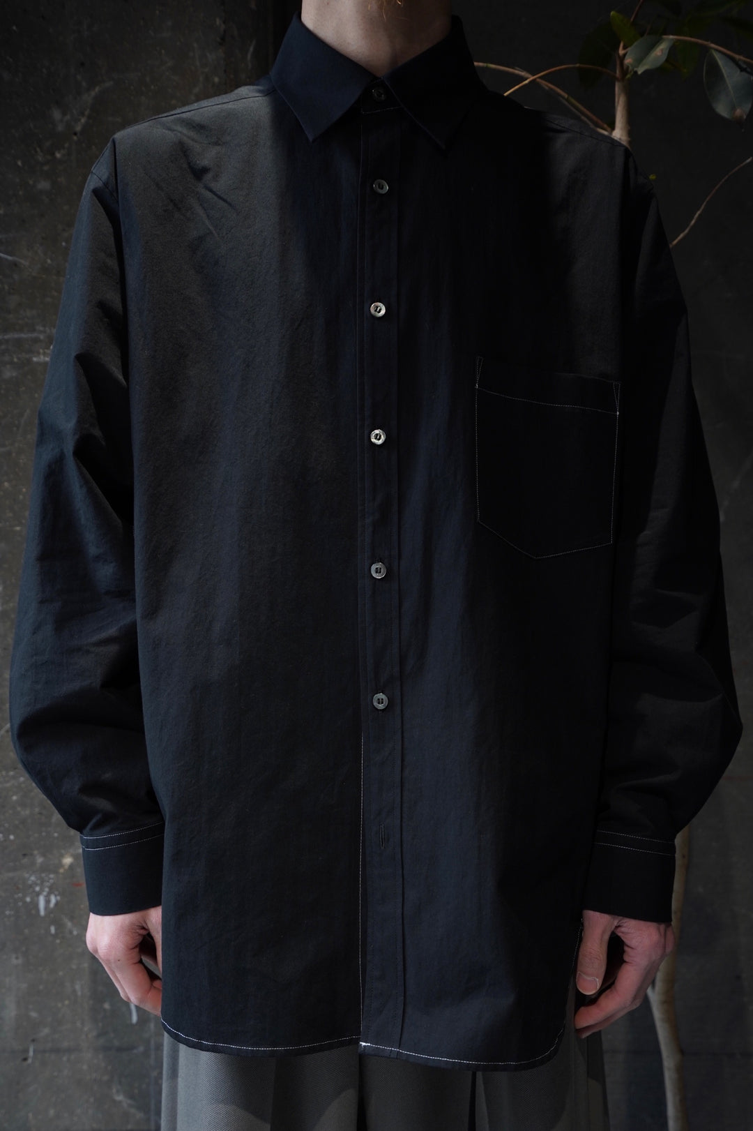 UJOH ウジョー フルオープンシャツ サイズ4 ブラック 24SS UJOH HOMME / ウジョーオム】Full Open Shirt/フルオープン