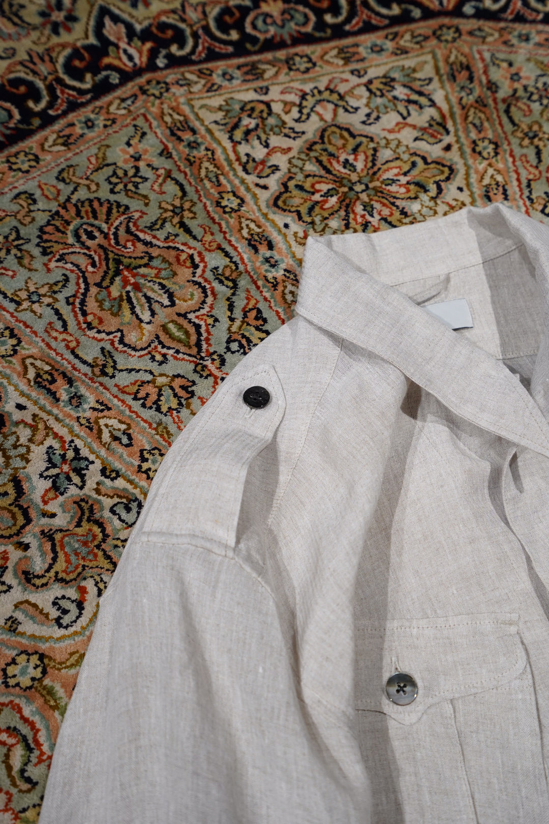 SUGARHILL(シュガーヒル)のSilk Linen Stripe Fatigue Shirt(OFF WHITE