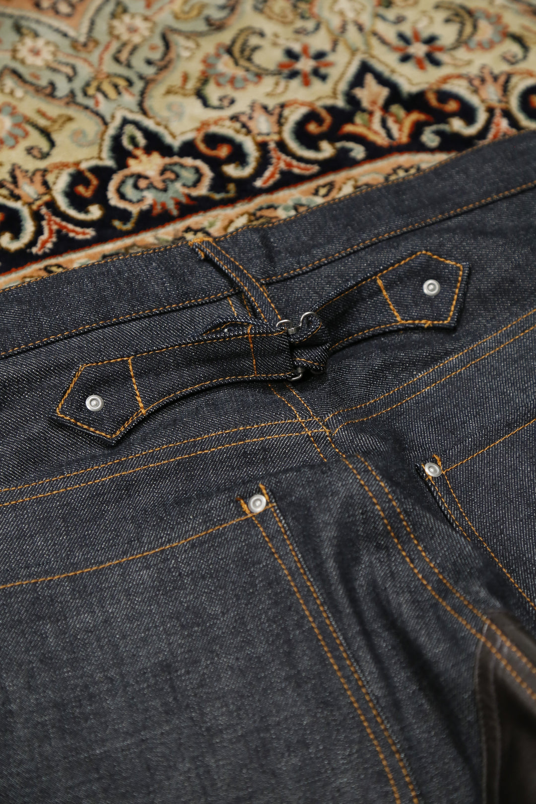 SUGARHILL(シュガーヒル)のLEATHER DOUBLE KNEE DENIM(INDIGO SUGARHILL(シュガーヒル)のLEATHER DOUBLE KNEE DENIM(INDIGO