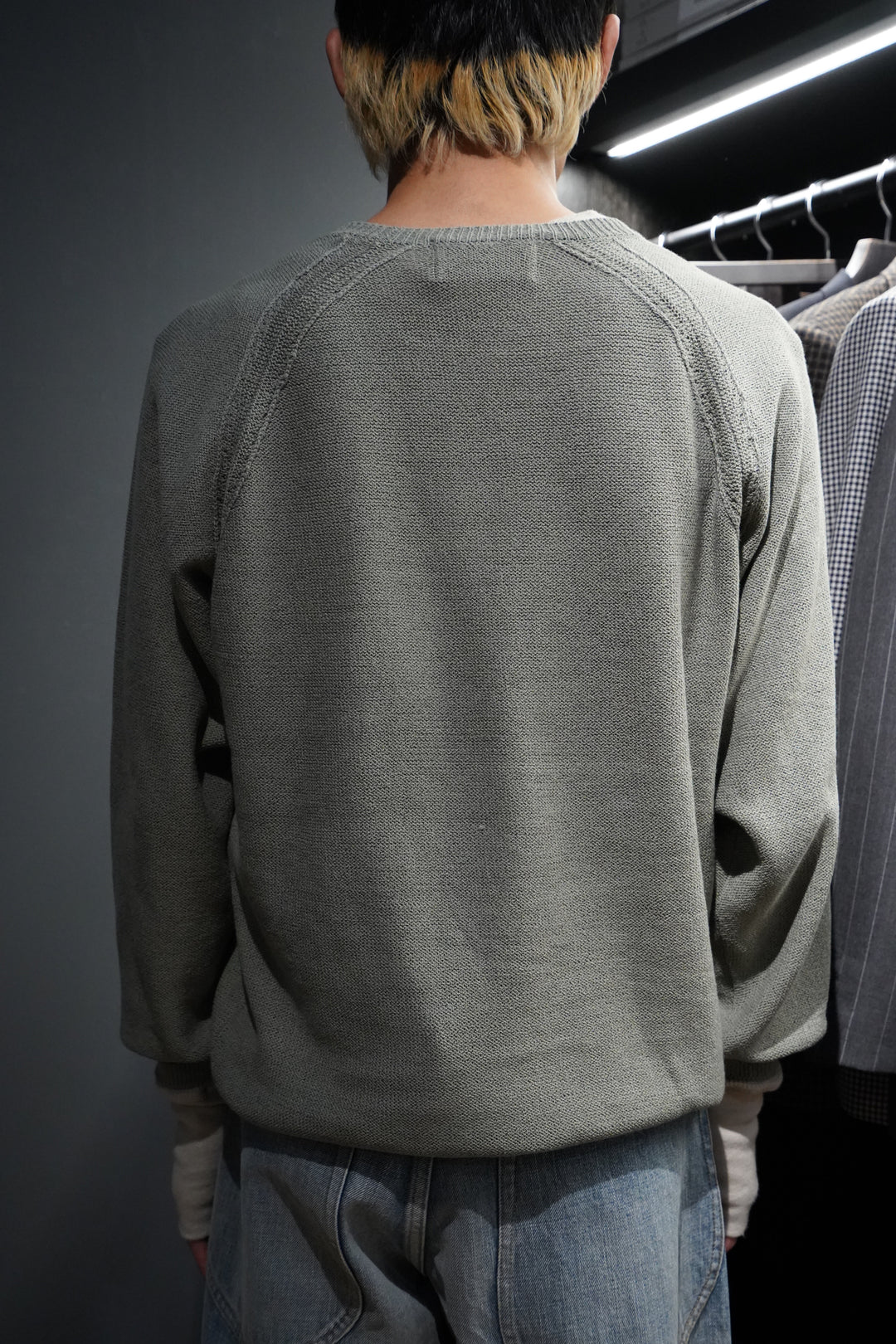 SUGARHILL（シュガーヒル）のCOTTON LONG SLEEVE KNIT(GREEN)(ニット