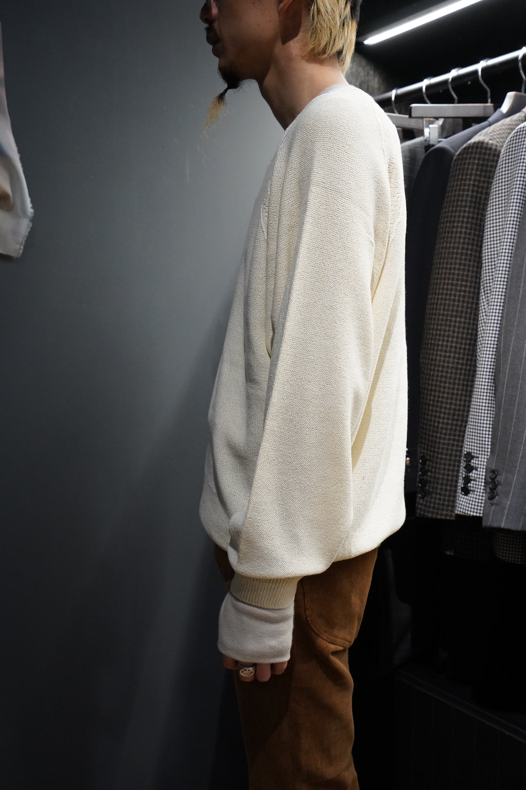 SUGARHILL（シュガーヒル）のCOTTON LONG SLEEVE KNIT(WHITE)(ニット