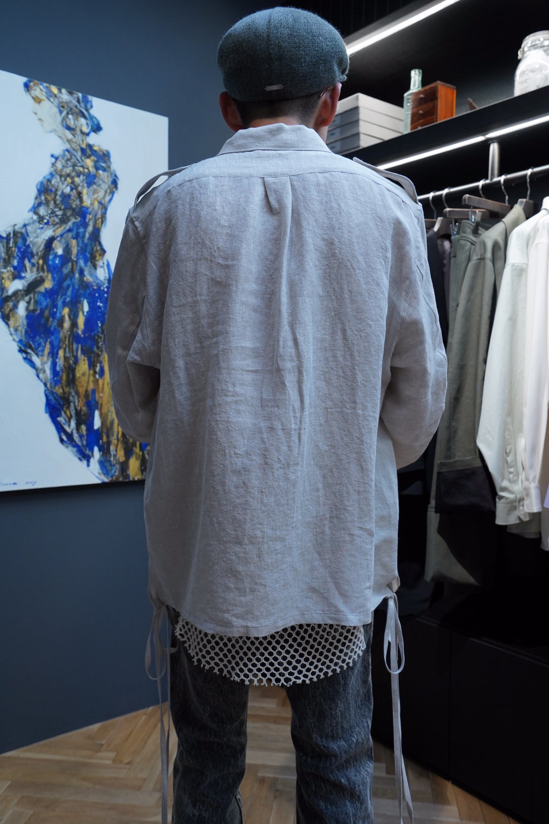 SUGARHILL(シュガーヒル)のSilk Linen Stripe Fatigue Shirt(OFF WHITE