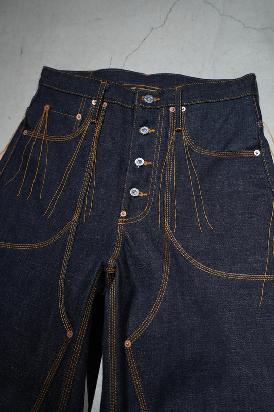 SUGARHILL（シュガーヒル）のLOOSE THREAD DOUBLE KNEE DENIM PANTS