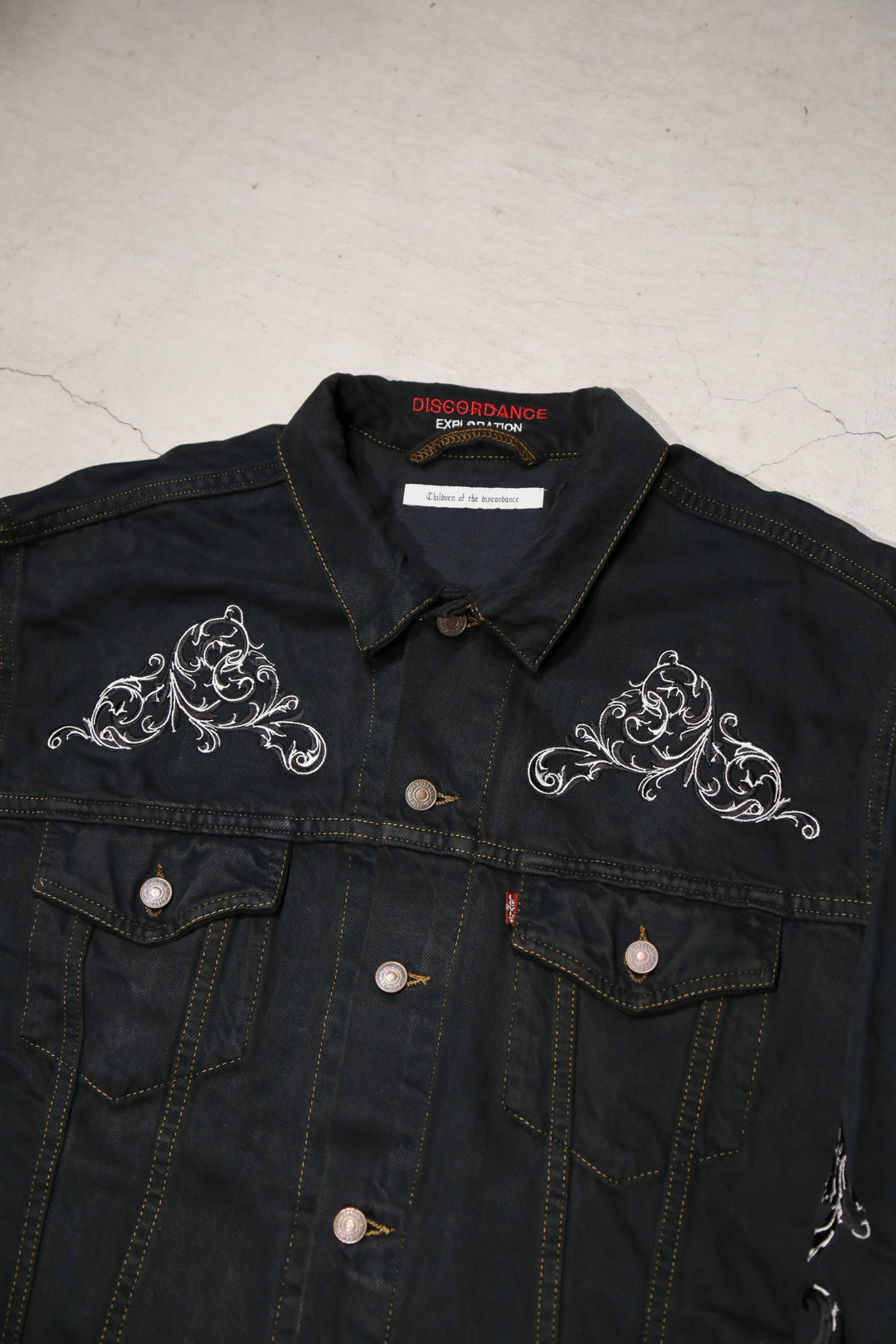CHILDREN OF THE DISCORDANCE EMBROIDERY DENIM JACKET D (BLACK