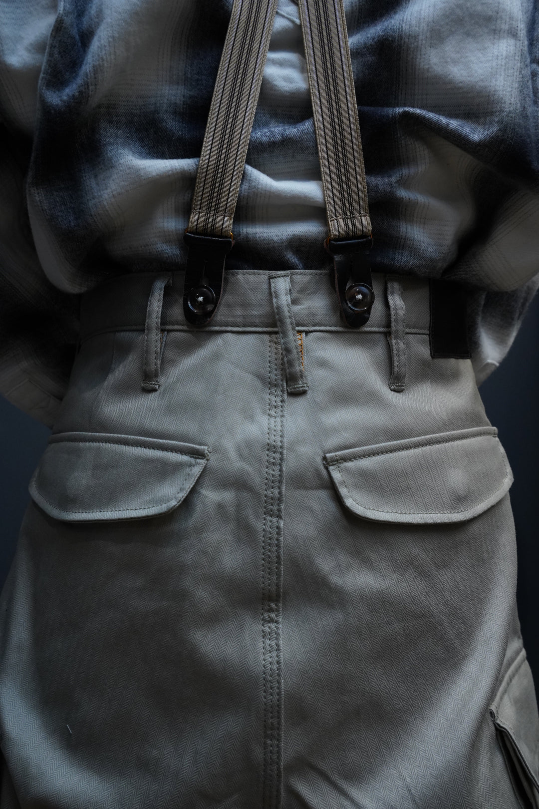 パンツ SUGARHILL HERRINGBONE ARMY CARGO PANTS SUGARHILL(シュガーヒル)のHERRINGBONE ARMY CARGO PANTS WHITE