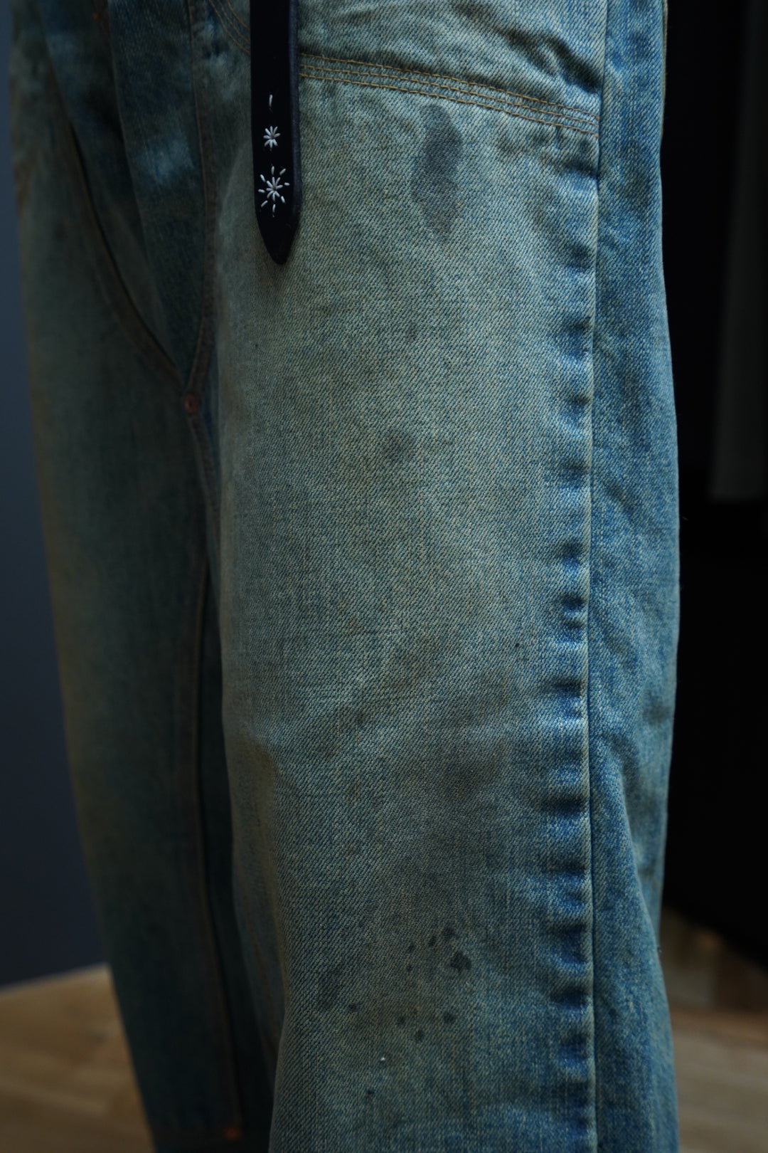 SUGARHILL（シュガーヒル）のOILED FADE DOUBLE KNEE DENIM PANTS