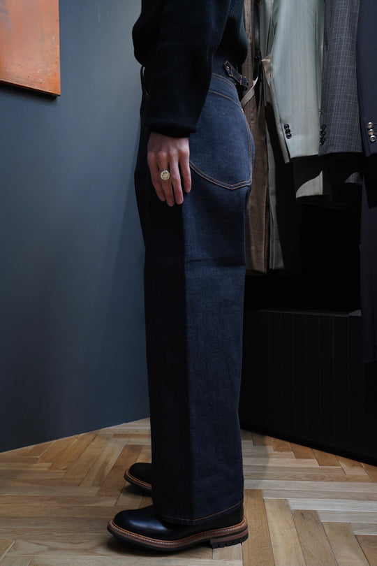 シュガーヒル 濃紺 インディゴ デニム チェーンステッチ シンチバック ワイド SUGARHILL(シュガーヒル)のCLASSIC DENIM PANTS(RIGID INDIGO)(デニム