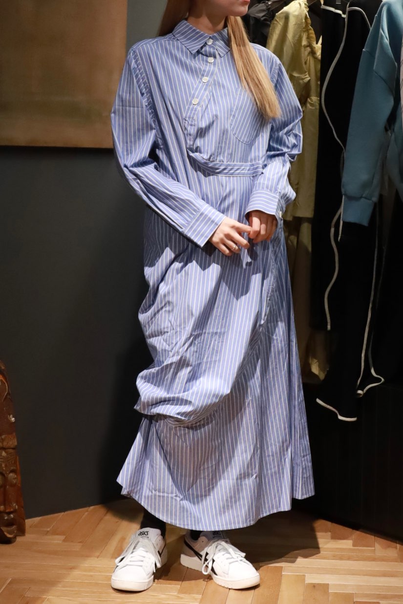 HOUGA(ホウガ)のwaltz dress(blue stripe)(シャツドレス)の通販