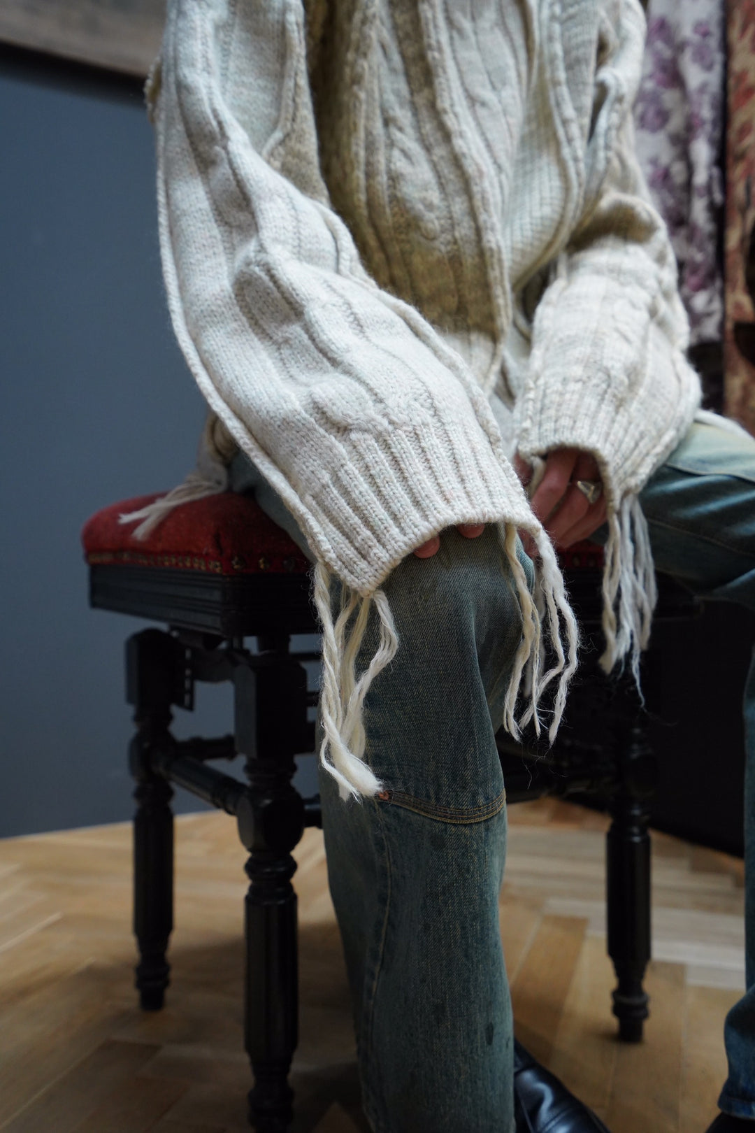 Sugarhill's Multicolor Cable Bug Knit (Multi-WHITE) mail
