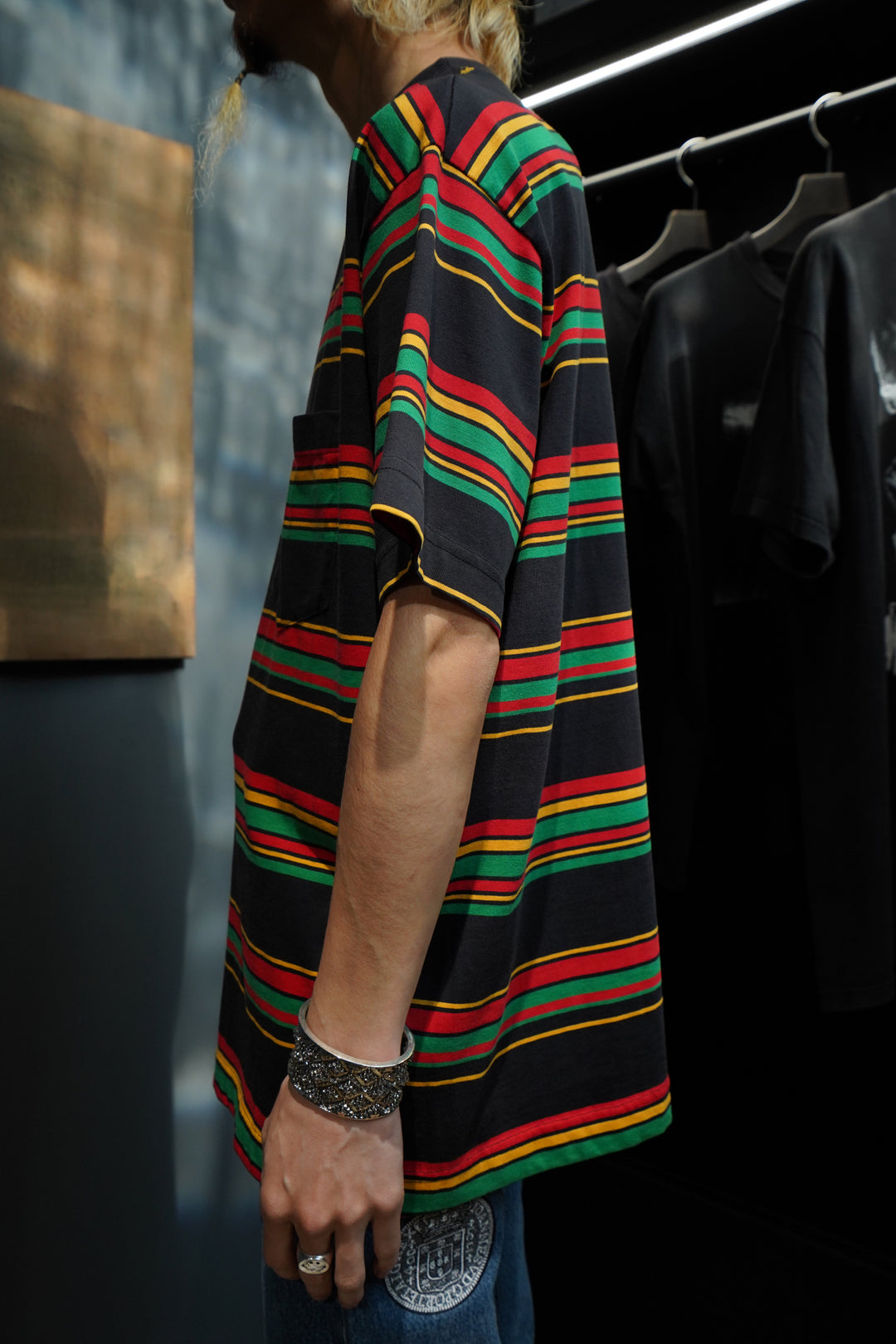 80s old stussy ラスタボーダーTシャツ 80s old stussy ラスタボーダーTシャツ 80s STUSSY ボーダー