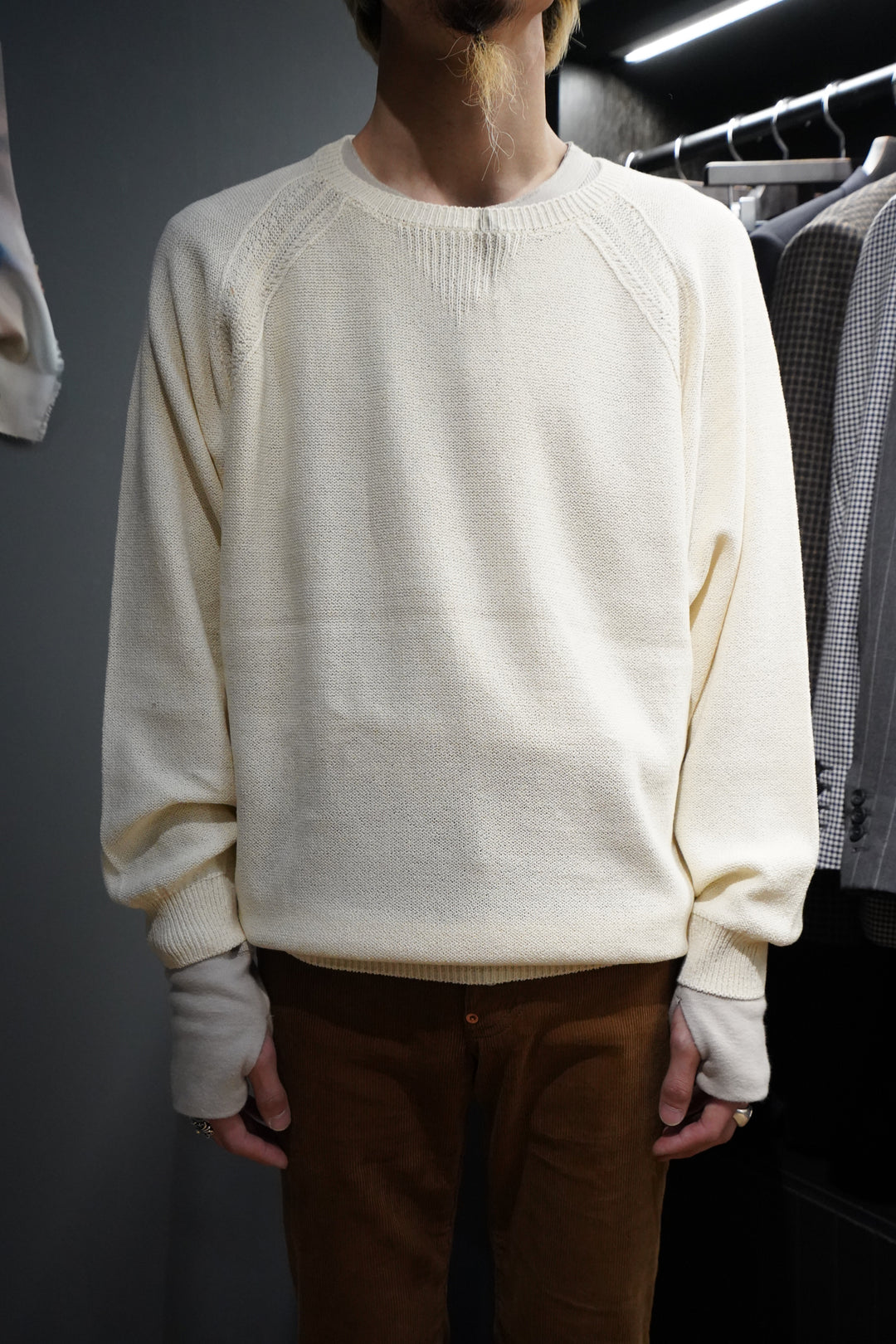 SUGARHILL（シュガーヒル）のCOTTON LONG SLEEVE KNIT(WHITE)(ニット