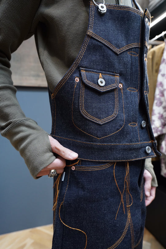 トップス SUGARHILL MODERN DENIM VEST SUGARHILL(シュガーヒル)のCRASHED MODERN DENIM VEST FADED