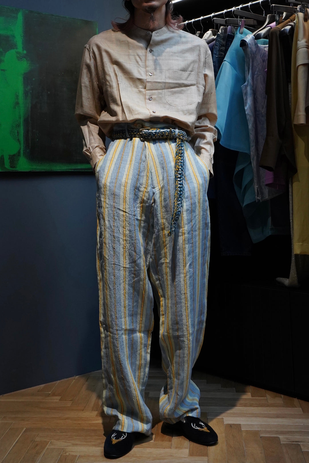 イギリス製 NICHOLAS DALEY ハーフパンツ リネンパンツ バイカラー 202311130010500831_GREEN_1_120