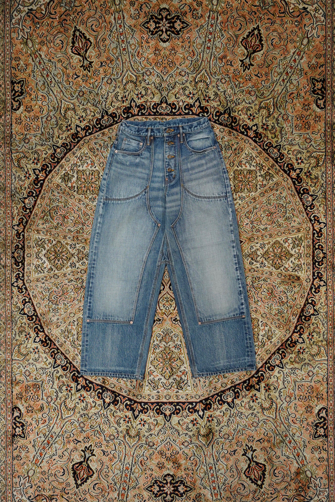 Sugarhill's Faded Double Knee Denim Pants (Denim) Mail Order