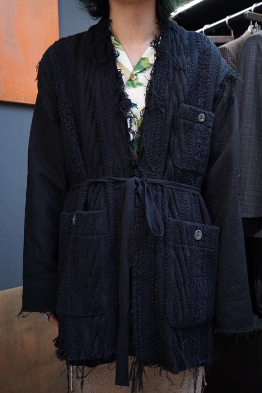 ジャケット・アウター song for the mute L/S kimono jaket Song for the Mute (Song Fours Mute) L/S Kimono (Black