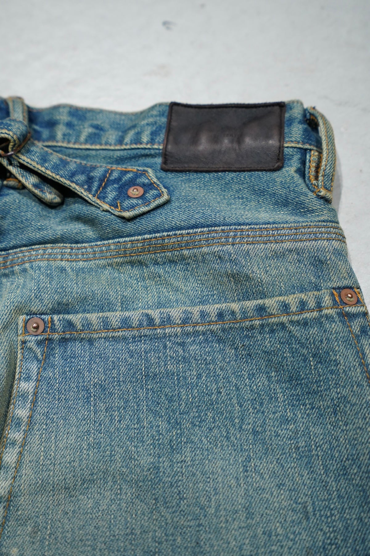 SUGARHILL（シュガーヒル）のOILED FADE DOUBLE KNEE DENIM PANTS