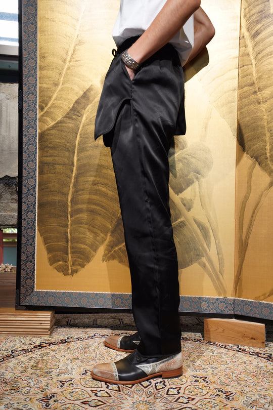 Nobuyuki Matsui ノブユキマツイ 21SS リネンスラックスパンツ Nobuyuki Matsui(ノブユキ マツイ)のLining Pants(BLACK)(パンツ