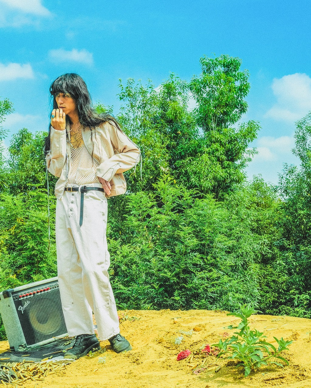 SUGARHILL(シュガーヒル)のWASHED DOUBLE KNEE PANTS(デニム)の