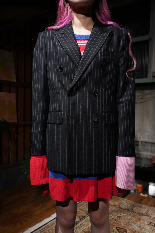 LittleBig (Little Big) 6B TUCKED STRIPE JACKET (BLACK) (Jacket