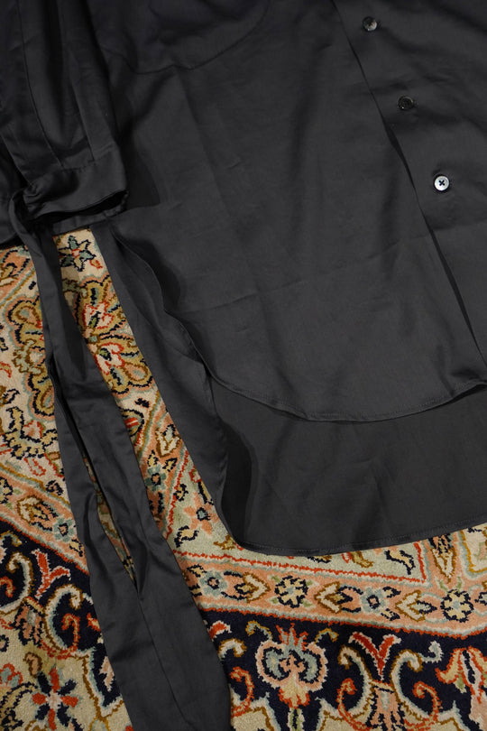 SUGARHILL(シュガーヒル)のSATIN RIBBON LONG SHIRT(BLACK)(シャツ)の