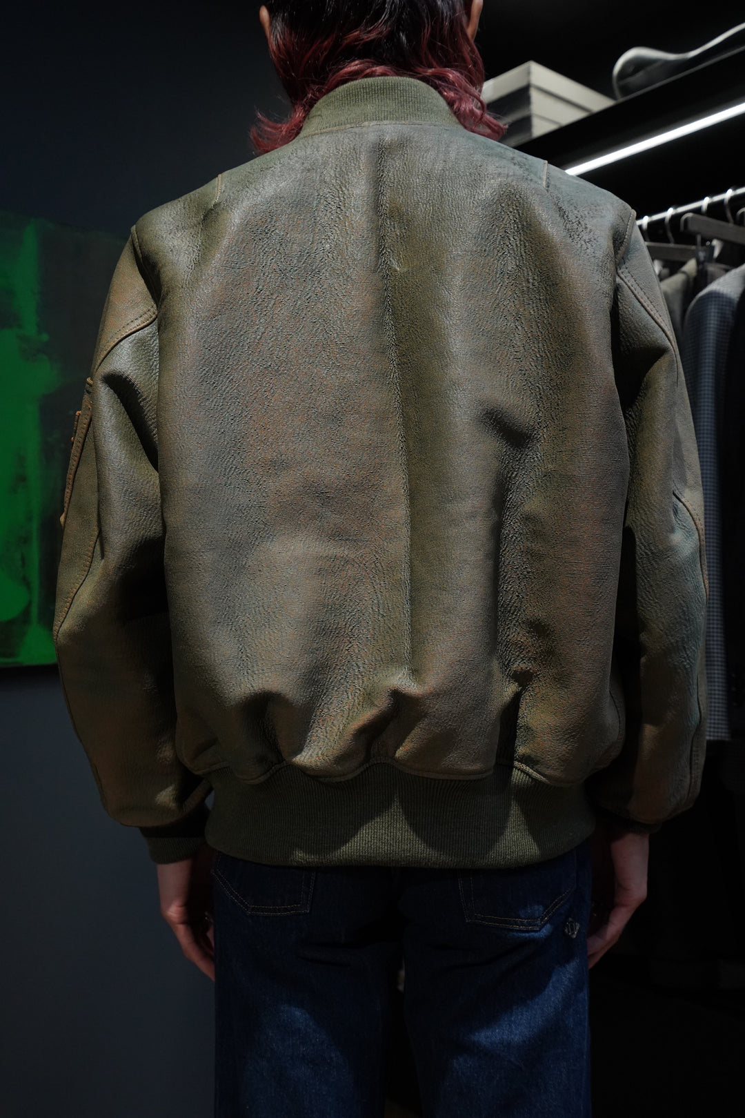 SUGARHILL(シュガーヒル)のGILL LEATHER MA-1(GREEN GILL