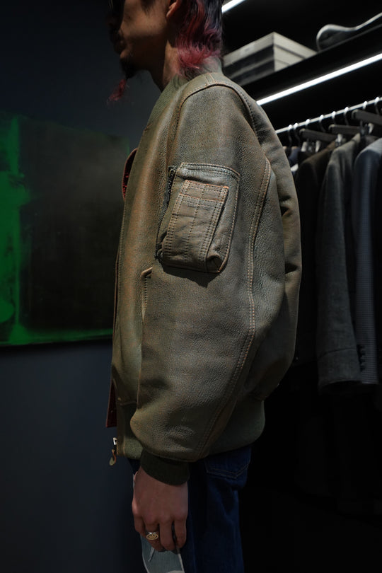 ジャケット・アウター SUGARHILL GILL LEATHER MA-1 (GREEN GILL) SUGARHILL(シュガーヒル)のGILL LEATHER MA-1(GREEN GILL)(ジャケット