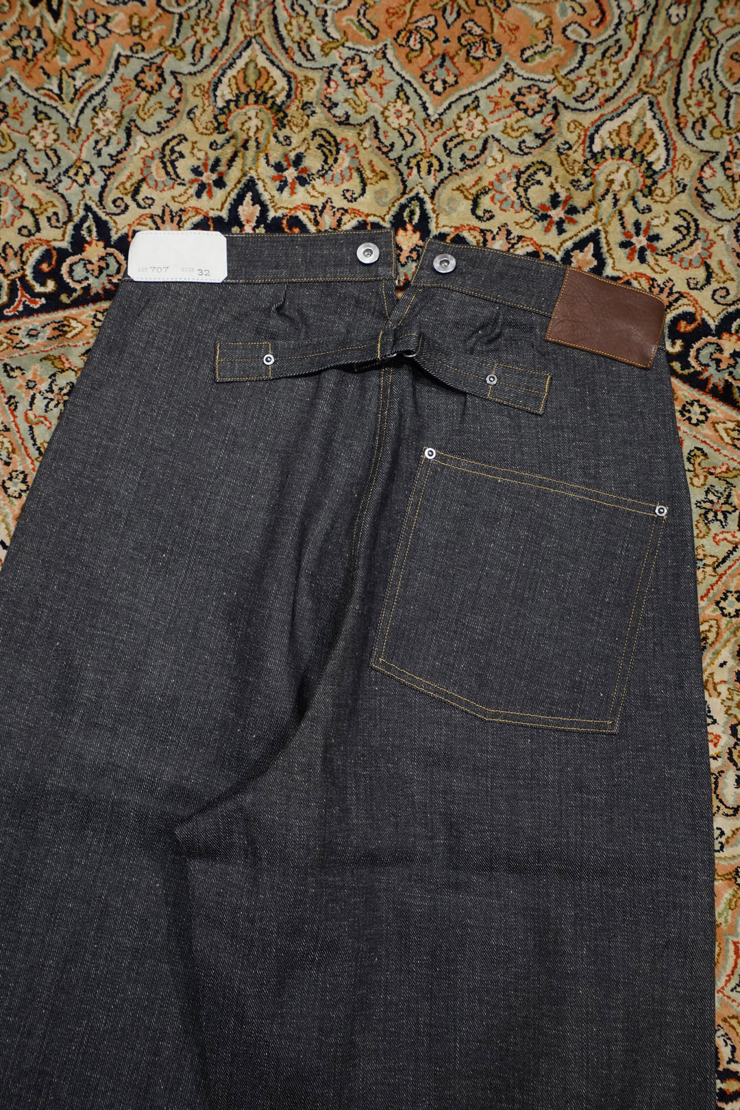 Taiga Takahashi | LOT.707 BUCKLE-BACKED DENIM TROUSERS