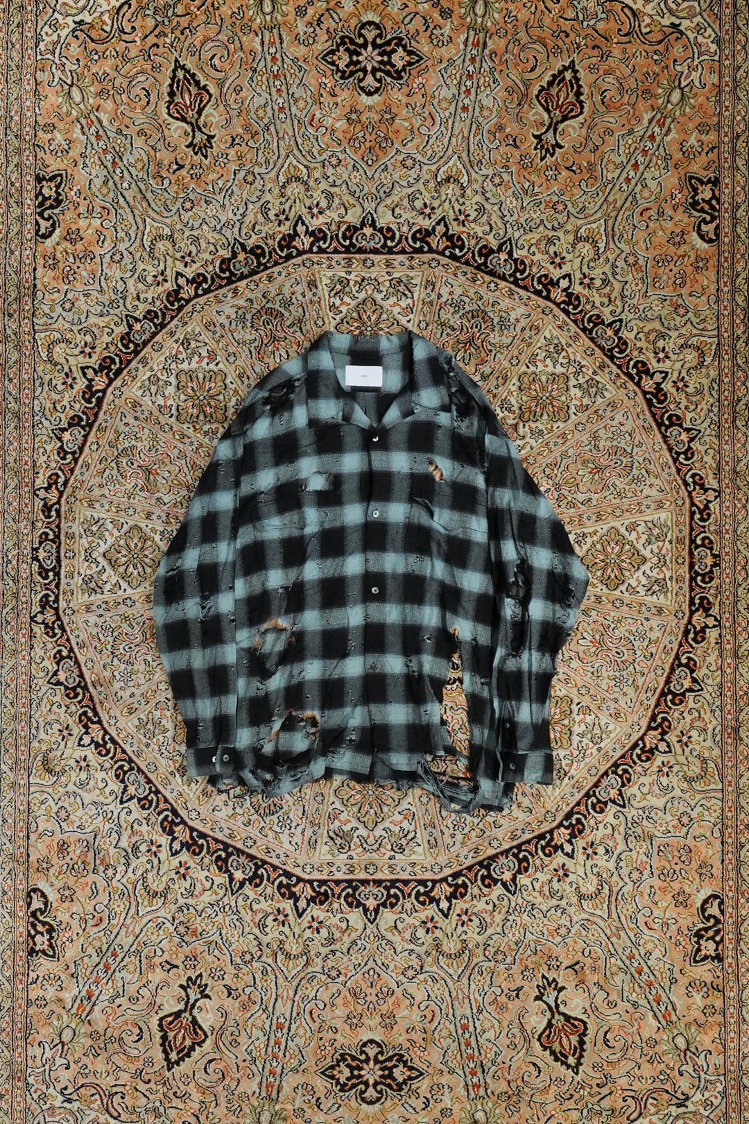 Sugarhill (Sugar Hill) Burnt Ombre Plaid Blouse (Turquoise Blue