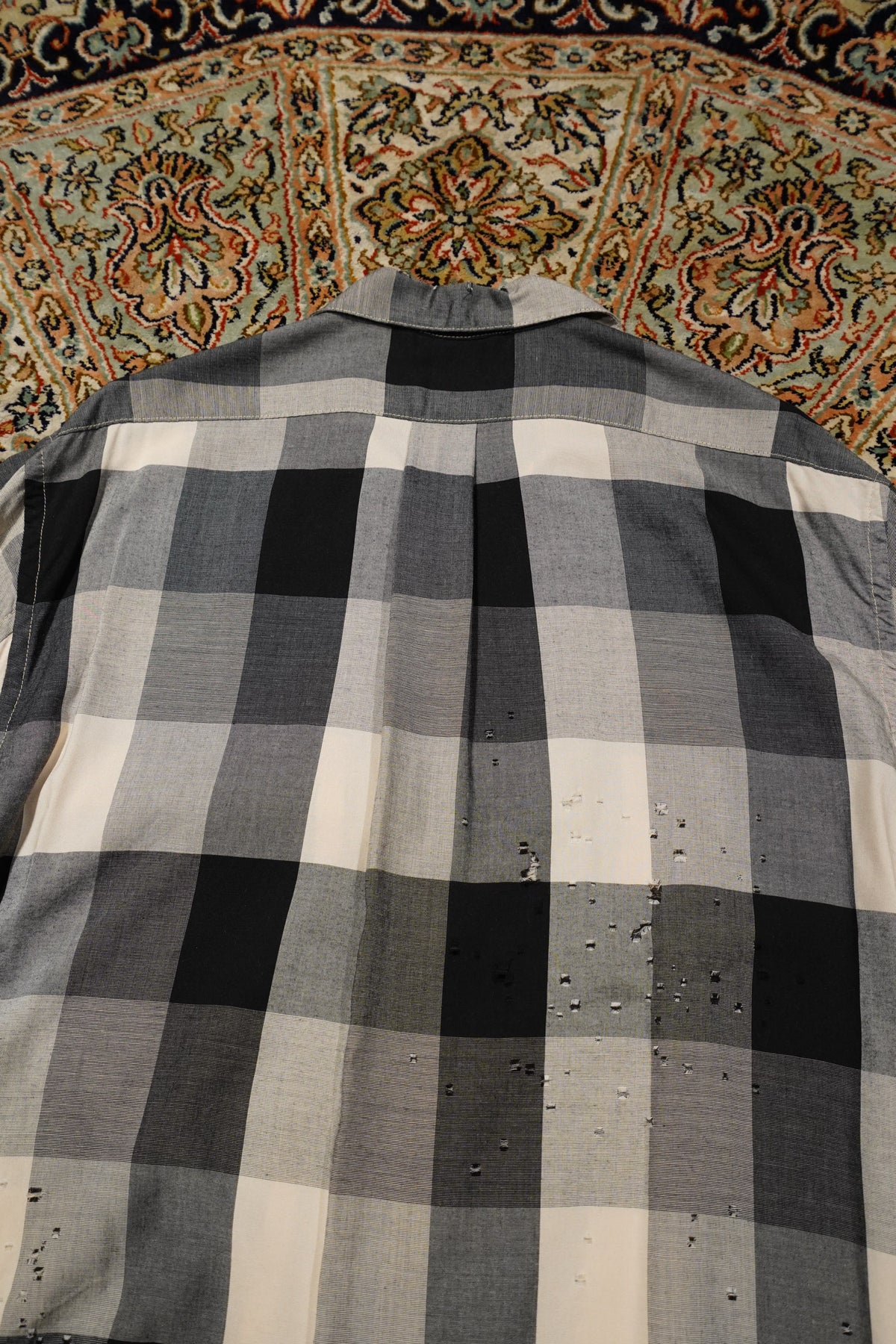 Sugarhill's Block CHECK CRASHED Shirt (Black and White) mail order