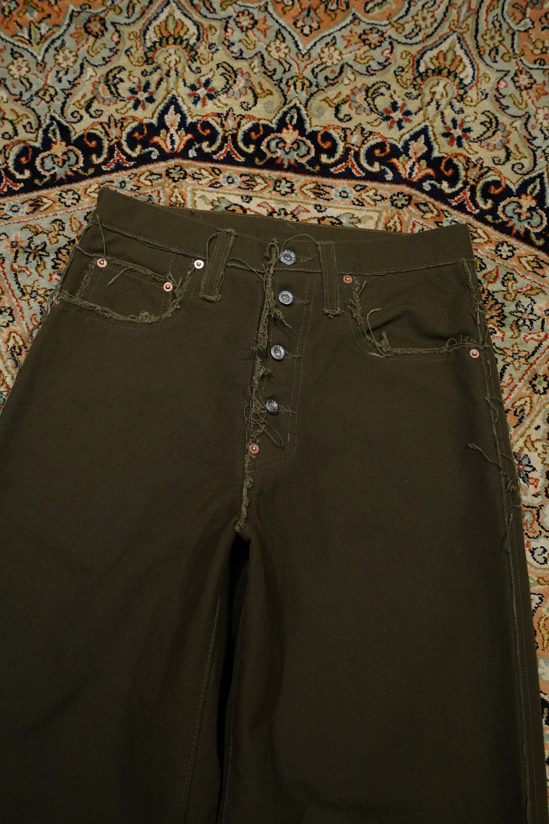 パンツ SUGARHILL Raw-Edge Canvas Denim Pants SUGARHILL（シュガーヒル）の「RAW-EDGE CANVAS DENIM PANTS