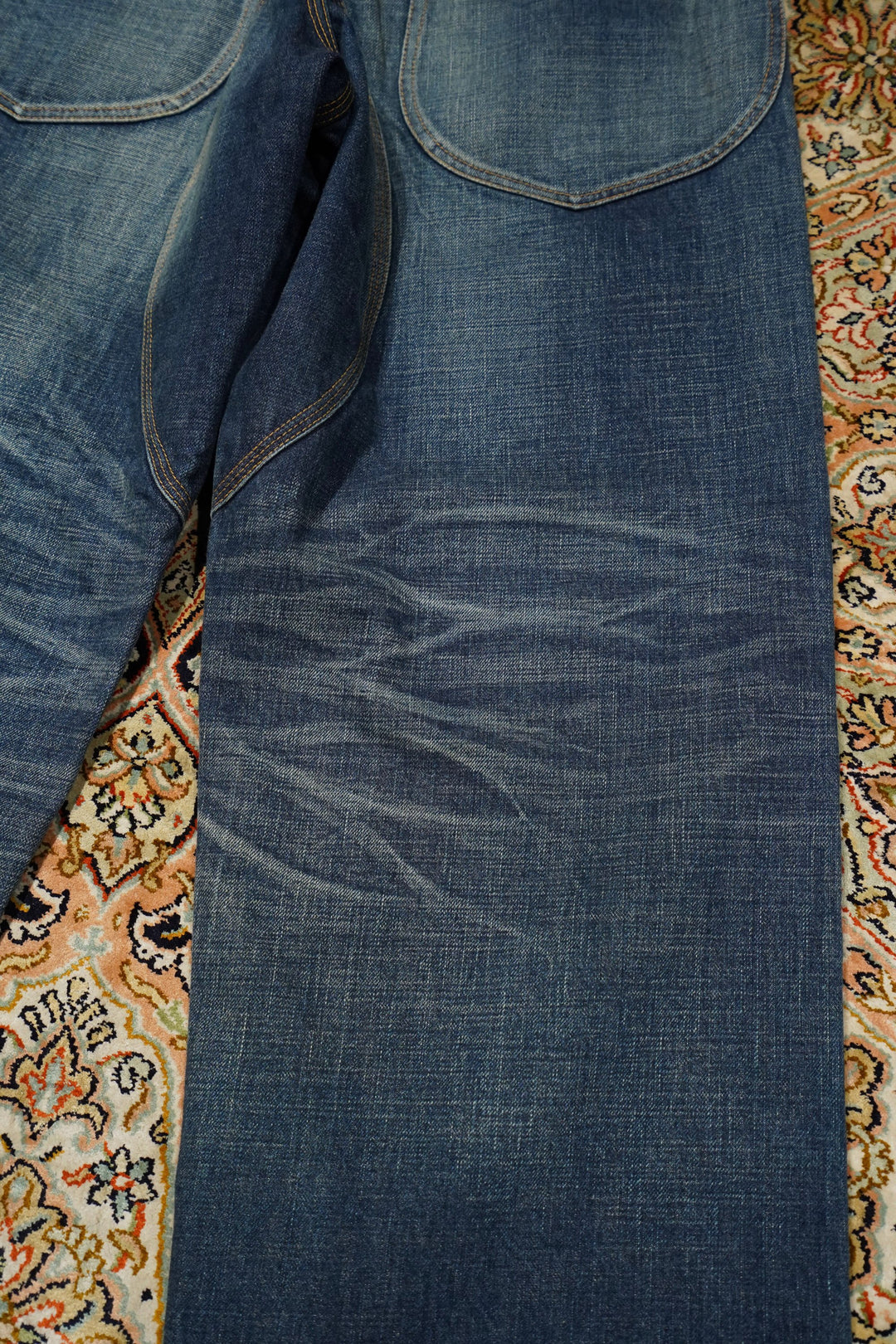 Sugarhill's Musty Faded Double Knee Denim Pants (Faded Indigo