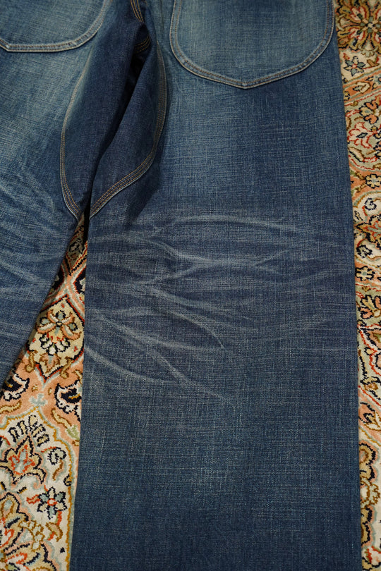 Sugarhill's Musty Faded Double Knee Denim Pants (Faded Indigo
