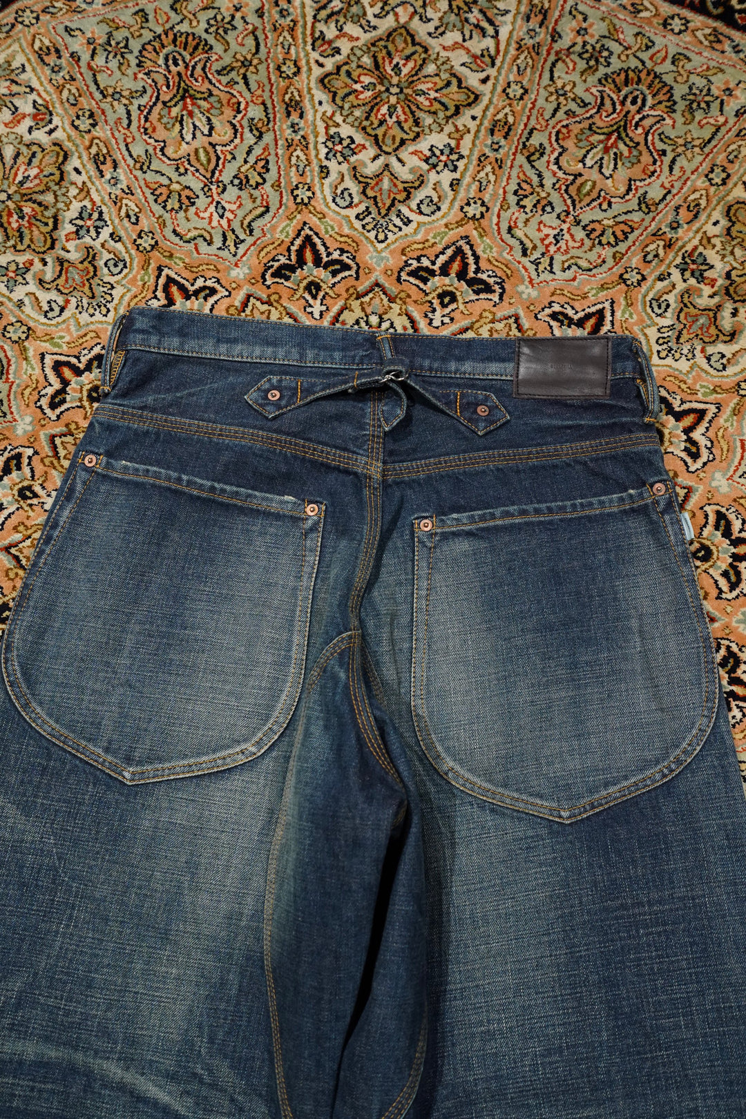 Sugarhill's Musty Faded Double Knee Denim Pants (Faded Indigo