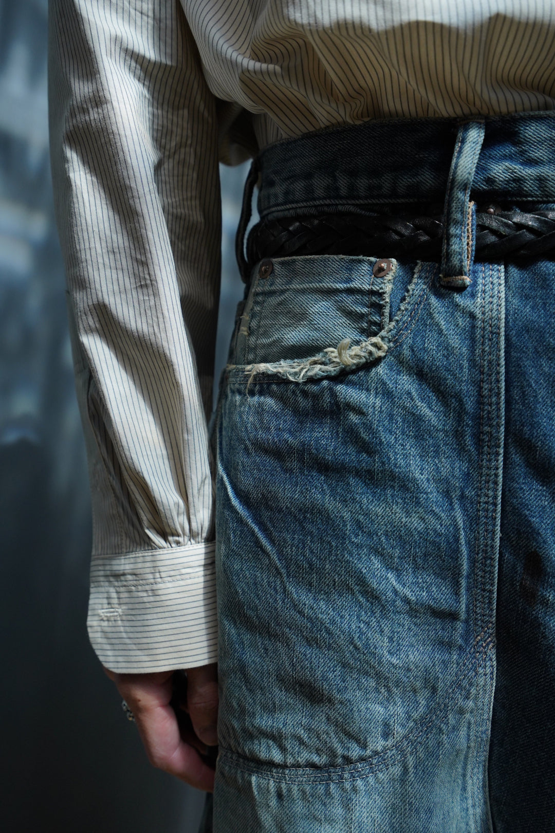 SUGARHILL（シュガーヒル）のFADED DOUBLE KNEE DENIM PANTS