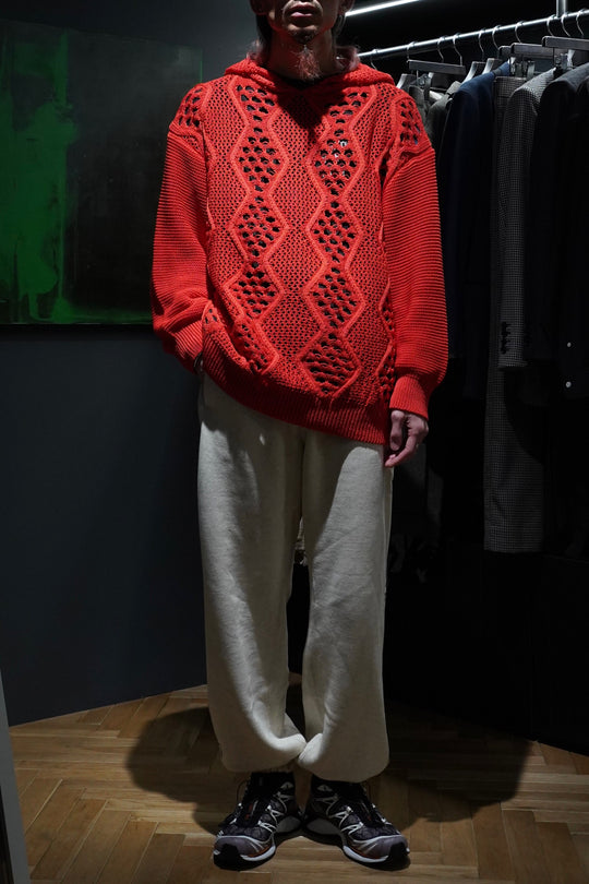 【Children of the discordance】 MESH KNIT Children of the discordanceのMESH KNIT HOODIE(BLACK)(ニット