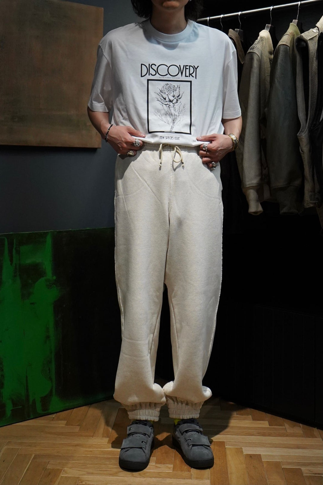 SUGARHILL(シュガーヒル)のRAW EDGE SWEAT PANTS(HEATHER WHITE