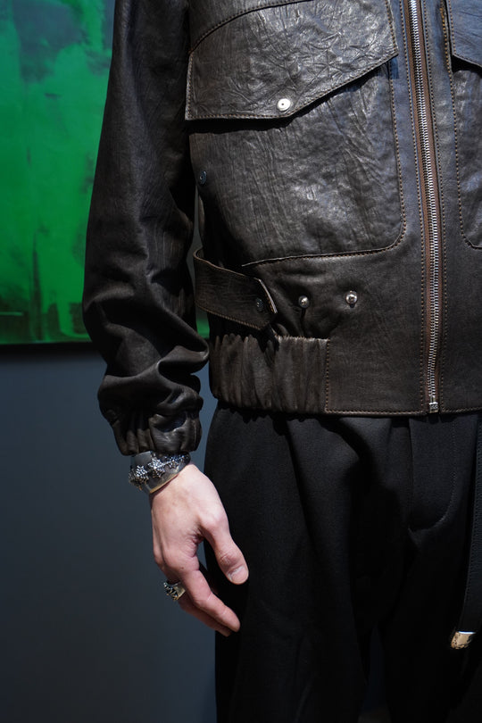 ジャケット・アウター OMAR AFRIDI SHEEPSKIN A2 BLOUSON Omar Afridi(オマールアフリディ) のSHEEPSKIN A2 BLOUSON(BROWN