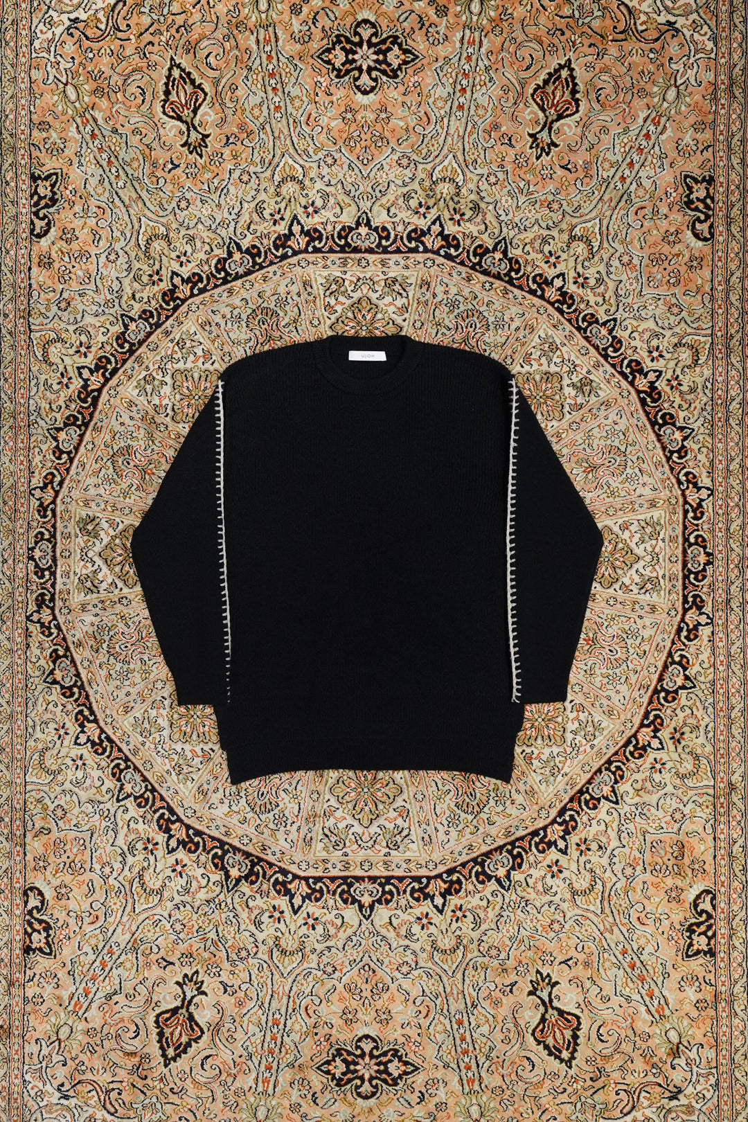 UJOH(ウジョー)のCrew Neck Crochet Knit(BLACK)(ニット)の通販