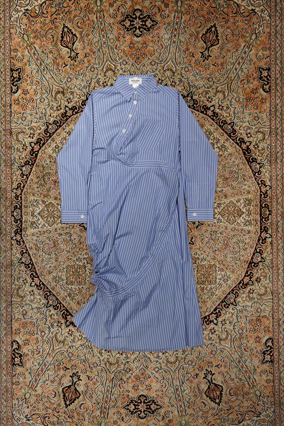 HOUGA(ホウガ)のwaltz dress(blue stripe)(シャツドレス)の通販