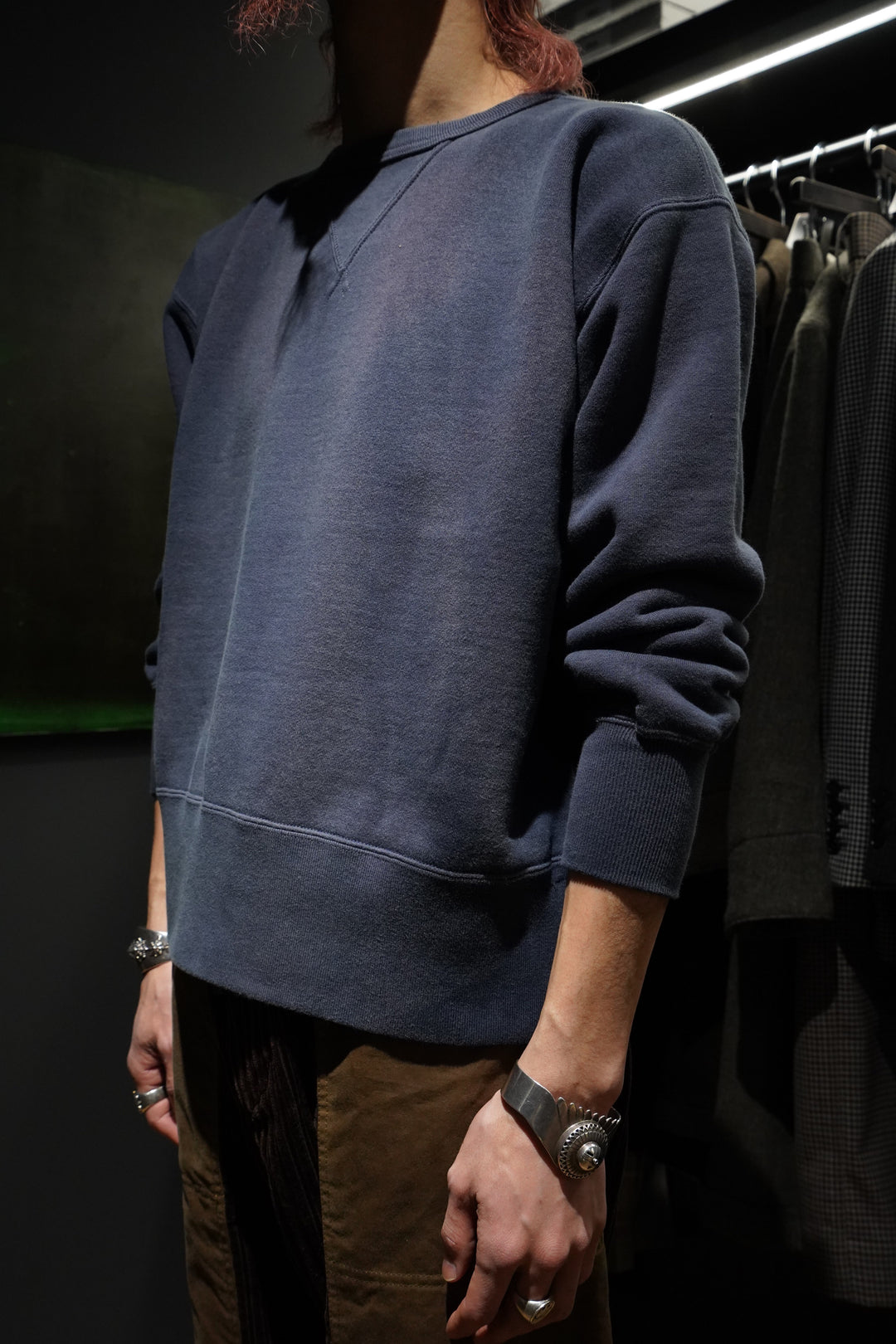 Taiga Takahashi スウェット　ネイビー　サイズ38 Taiga Takahashi(タイガタカハシ)のSWEAT SHIRT(BLEACHED NAVY