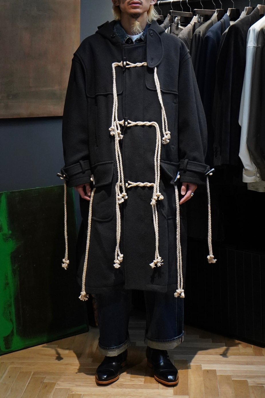 幸せなふたりに贈る結婚祝い SUGARHILL（シュガーヒル）のCORDED DUFFLE COAT(CHARCOAL BLACK ジャケット・アウター