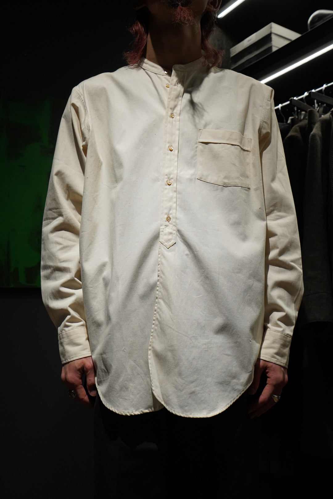 Taiga Takahashi(タイガタカハシ)のBAND COLLOR SHIRT(IVORY Taiga Takahashi(タイガタカハシ)のBAND COLLOR SHIRT(IVORY