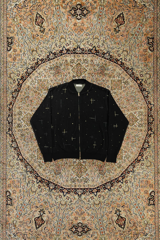 【美品】STEAF KNIT BLOUSON BLACK ATOMIC L STEAF (Steff) Knit Blouson (Blue Atomic) (Knit) Mail Order